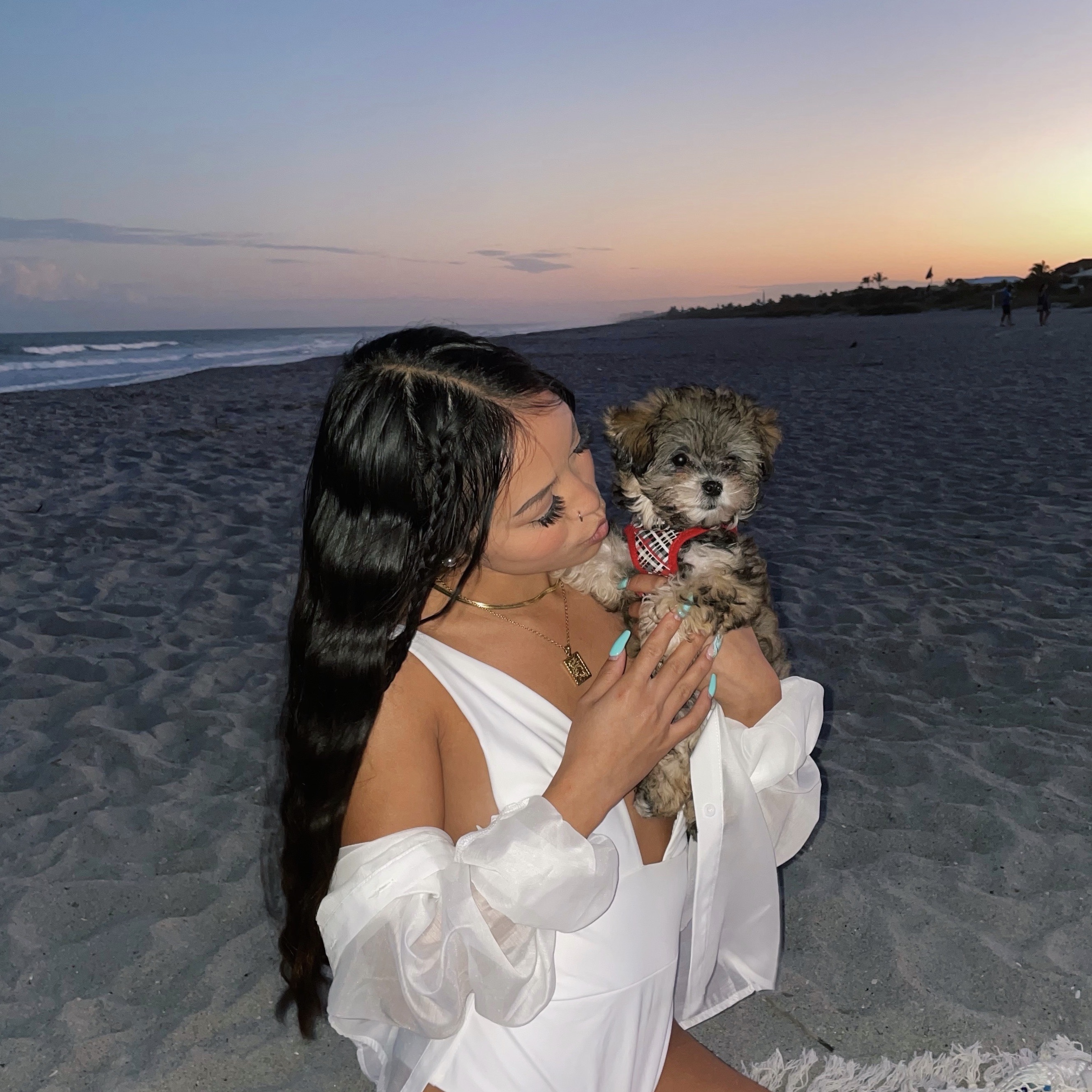 Me and my dog on a beach