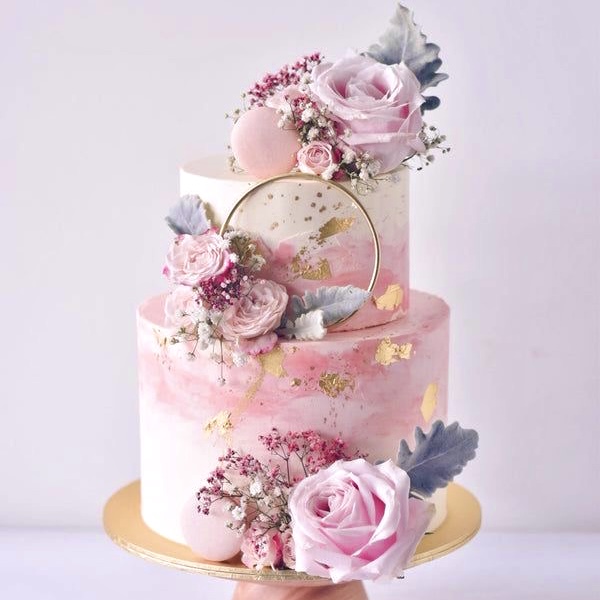 Cake with Pink Flowers